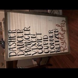 Hand painted Reindeer Names home decor sign!